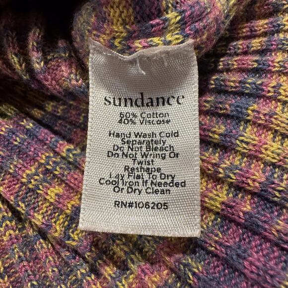 Sundance Sweater Turtleneck Space Dye Y2K Ribbed Colorful Retro Cozy Size Large - Picture 5 of 6